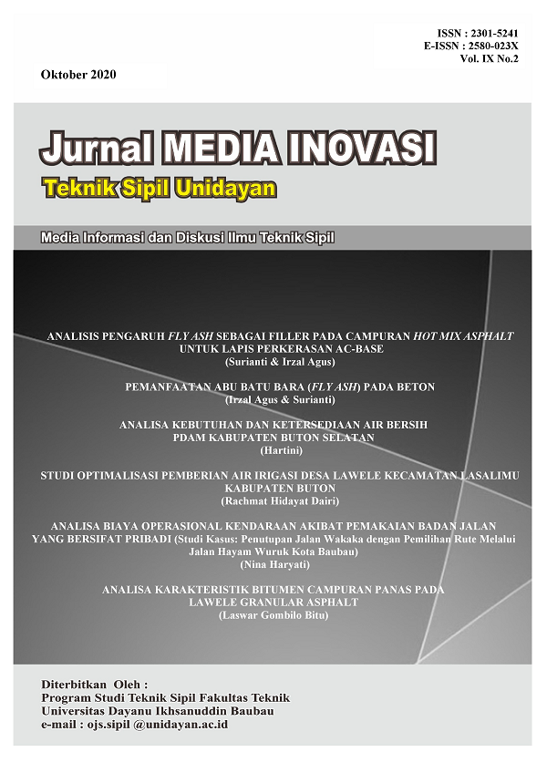 					View Vol. 9 No. 2 (2020): Jurnal Media Inovasi Teknik Sipil Unidayan
				